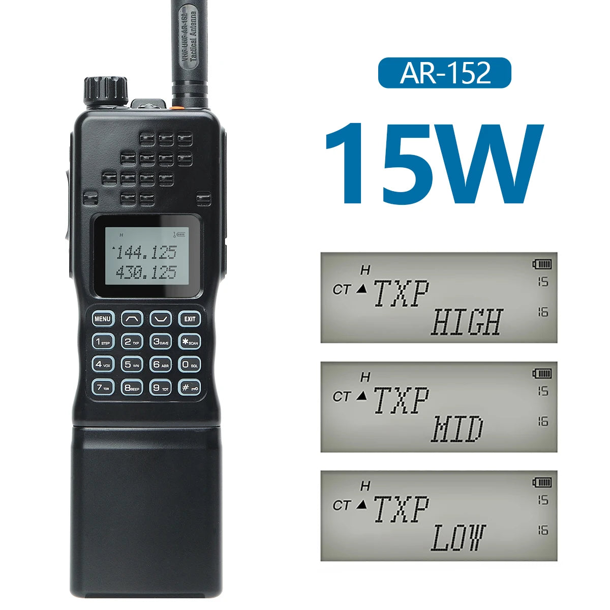 š” TechContent⢠AR-152 Tactical Dual Band Radio (15W, 12000mAh)