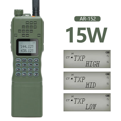📡 TechContent™ AR-152 Tactical Dual Band Radio (15W, 12000mAh)