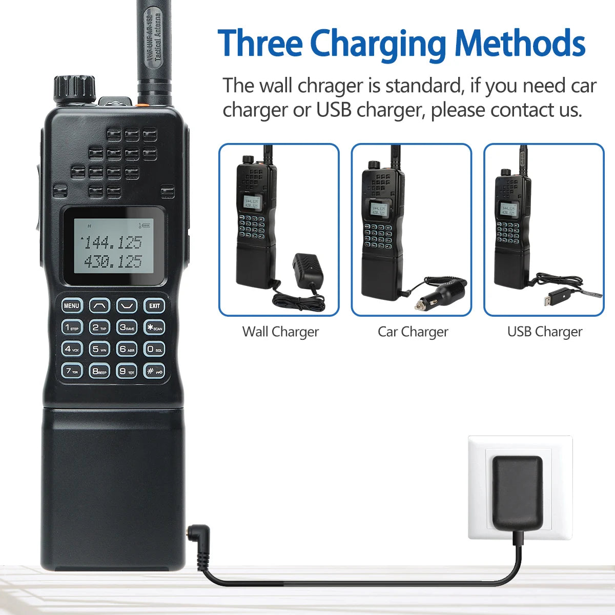 📡 TechContent™ AR-152 Tactical Dual Band Radio (15W, 12000mAh)