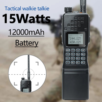 📡 TechContent™ AR-152 Tactical Dual Band Radio (15W, 12000mAh)