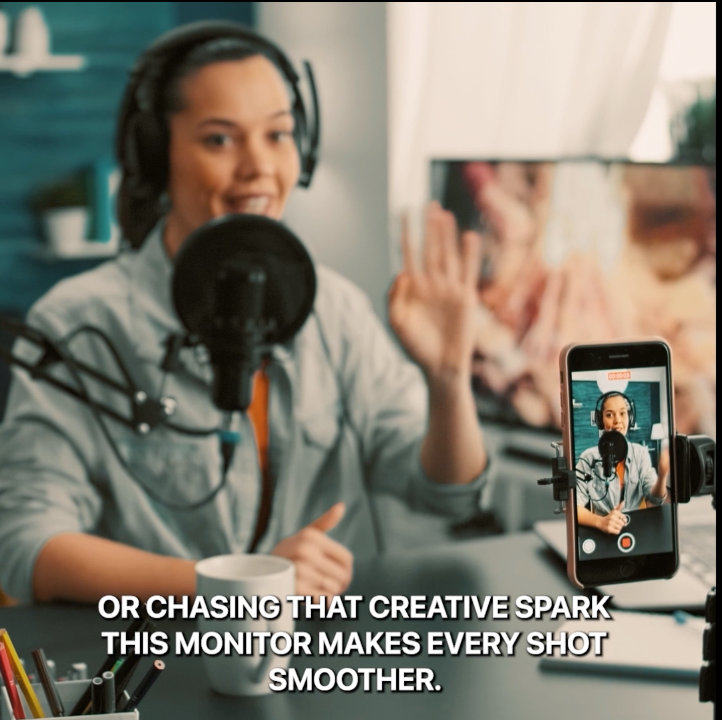 🎥 TechContent™ Magnetic Phone Vlog Selfie Monitor Screen